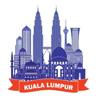 Kuala Lumpur detailed silhouette. clipart