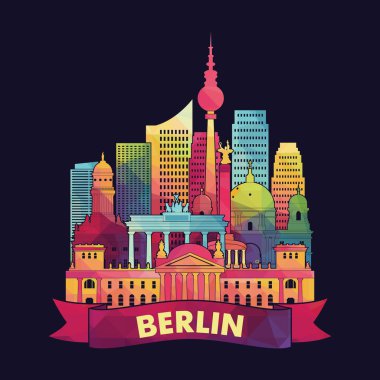 Berlin siluetinin illüstrasyon