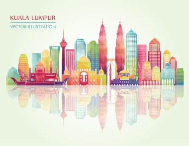 Kuala Lumpur detaylı siluet.