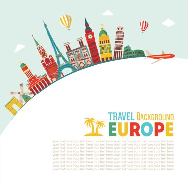 Europe manzarası detaylı siluet.