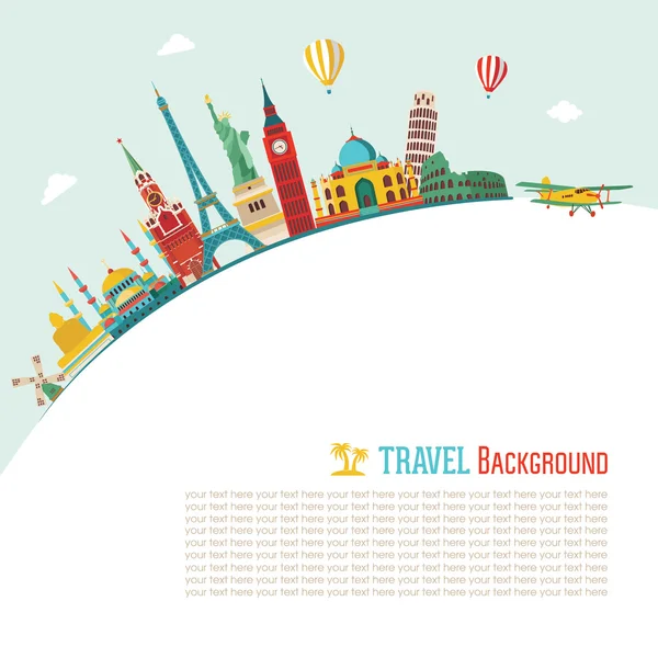 Travel and tourism background — Stock Vector
