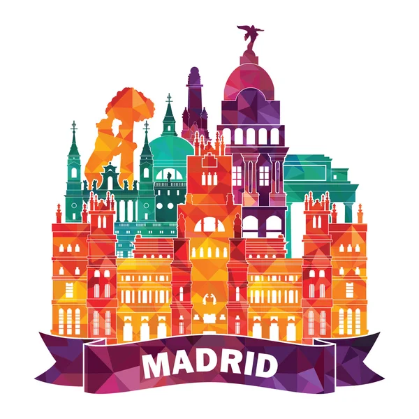 Madrid skyline ilustração —  Vetores de Stock