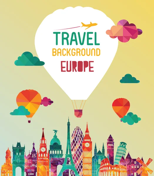 Europe manzarası detaylı siluet.