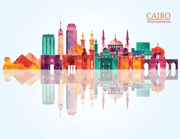 Cairo podrobné Panorama. — Stockový vektor