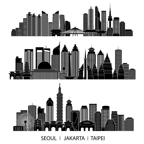 Manzarası siluet seti Detaylı