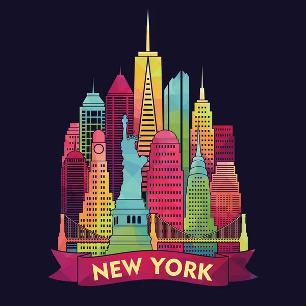 New york şehir şekil — Stok Vektör