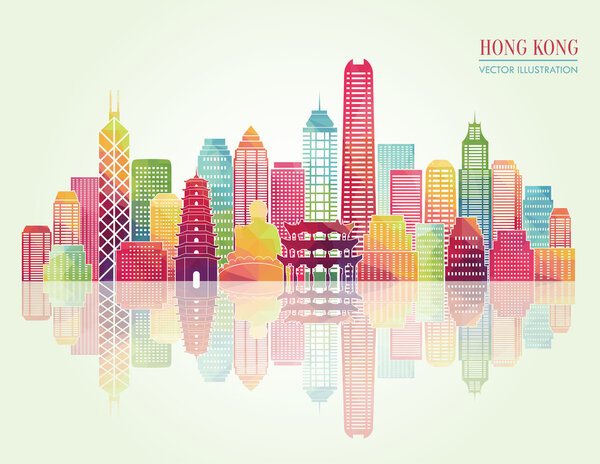 Hong Kong detailed silhouette.