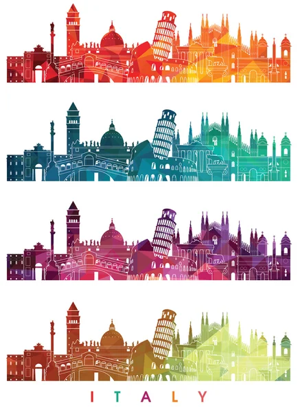 Italia skyline illustrazione — Vettoriale Stock