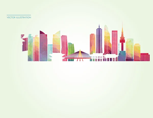 Seoul detailed skyline. — Stockvector