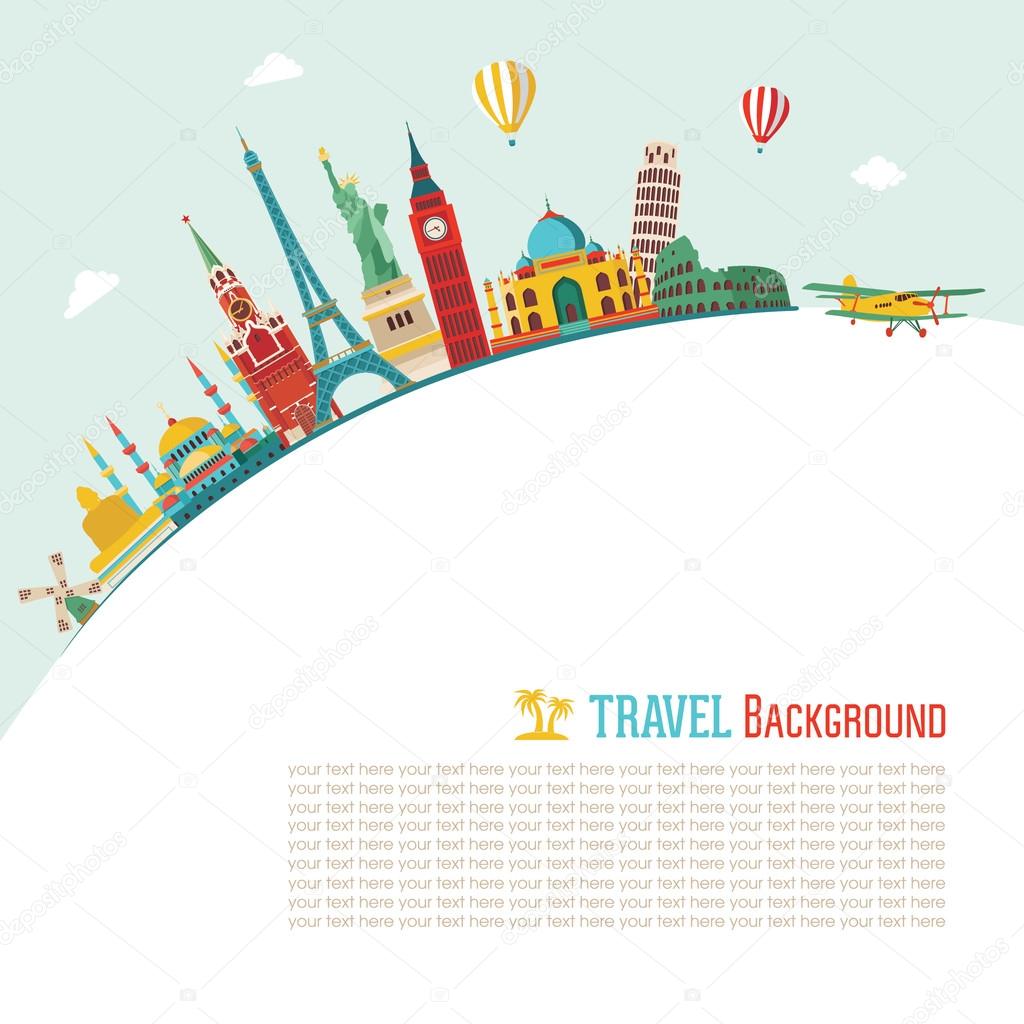 Travel and tourism background Stock Vector Image by ©CamillaCasablanca  #77280948