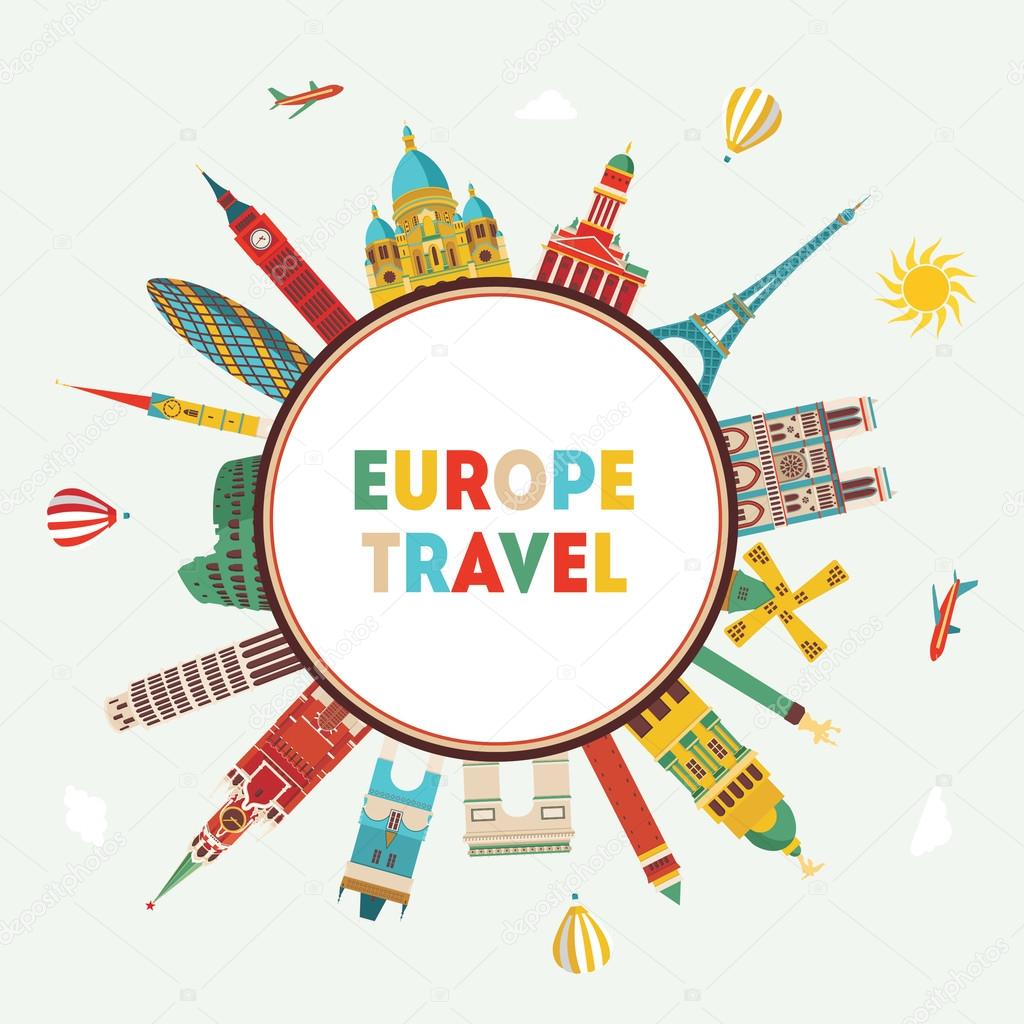 Travel famous monuments of Europe.