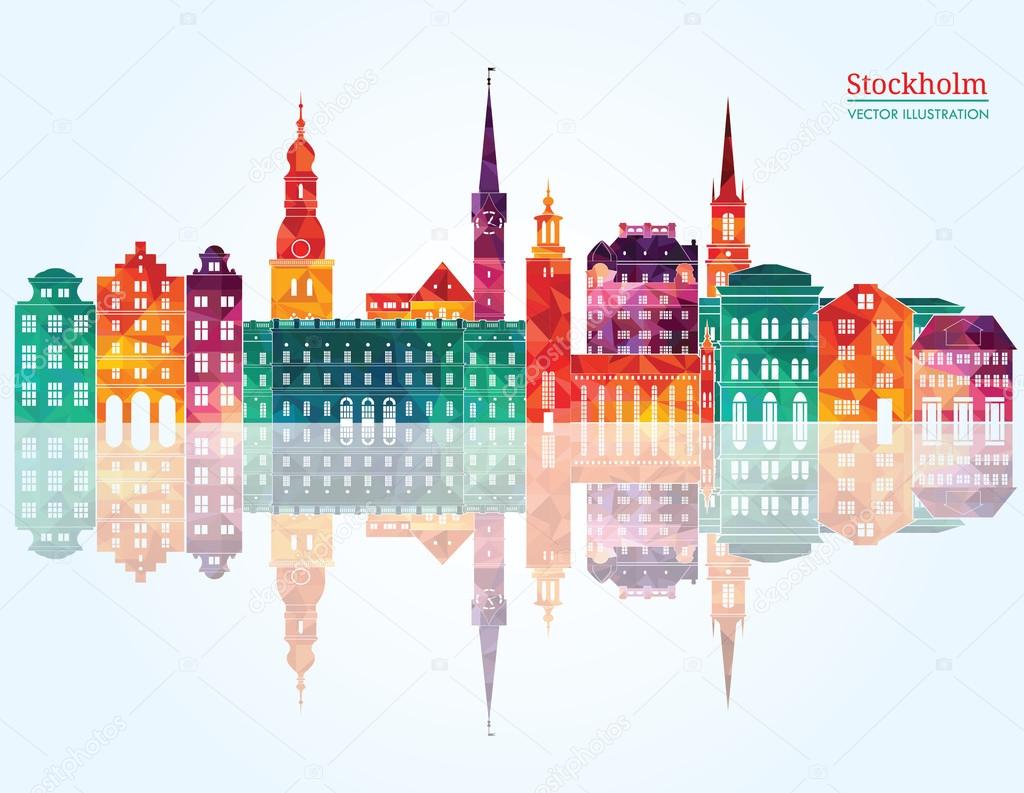 Stockholm detailed skyline.