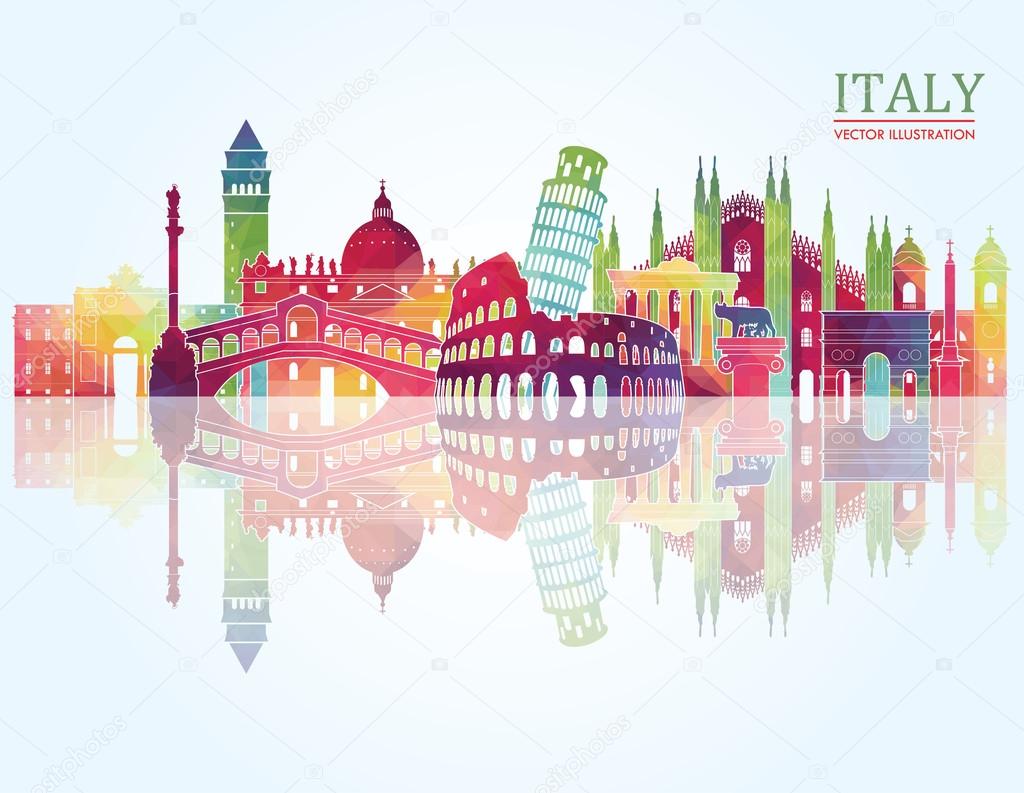 Italy skyline illust