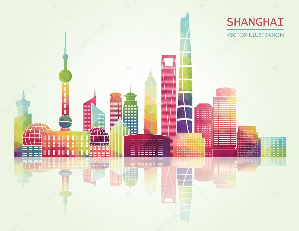 Shanghai skyline illustration