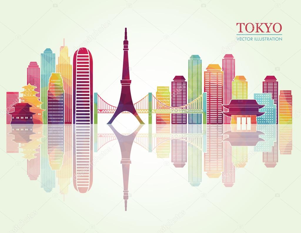 Tokyo skyline illustration.
