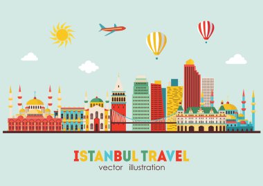 Istanbul manzarası detaylı siluet