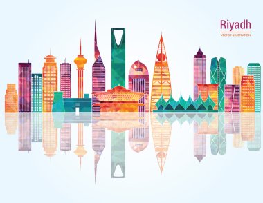 Riyad manzarası detaylı siluet