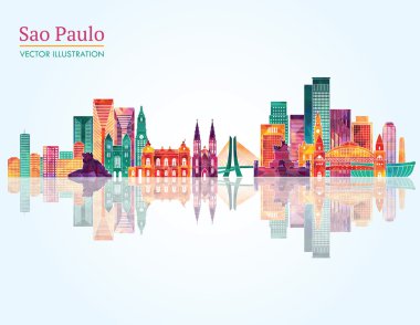 Sao Paulo manzarası siluet