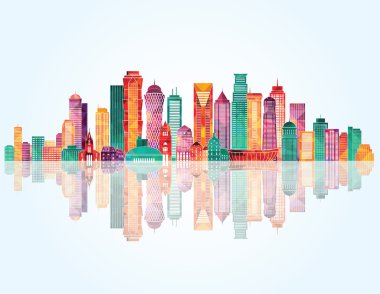 Soyut detaylı şehir manzarası