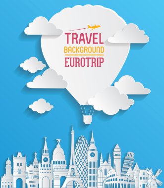 Europe manzarası detaylı siluet