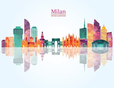 Milan detailed skyline clipart