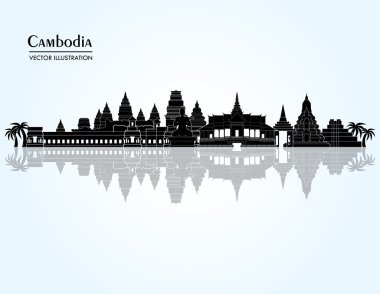 Cambodia detailed skyline. clipart