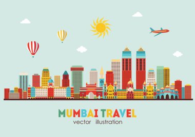 Mumbai manzarası siluet