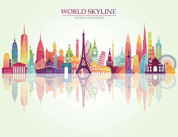 World skyline detailed silhouette — Stock Vector