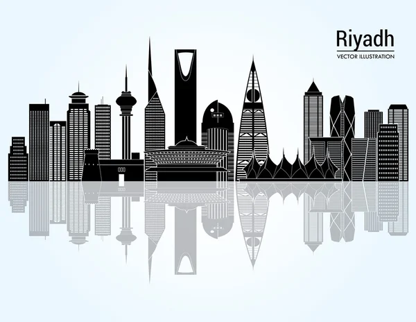 Siluet langit Riyadh - Stok Vektor