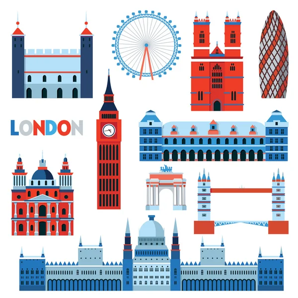 London detailed monuments — Stock Vector