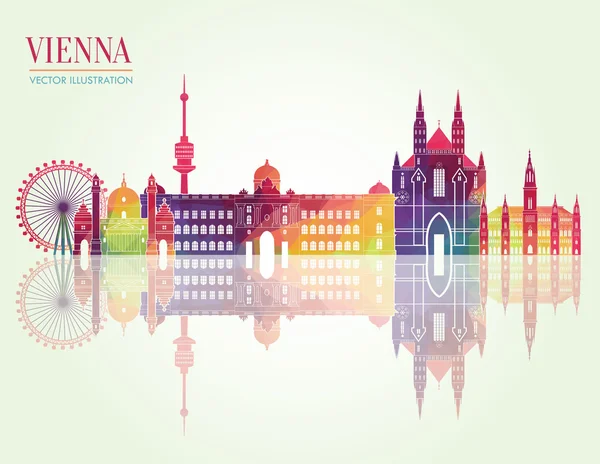 Wien detaillierte Skyline — Stockvektor