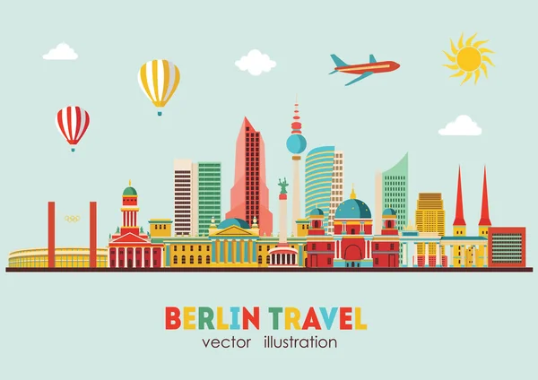 Berlin color skyline — Stock Vector