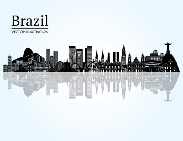 Brazil famous monuments skyline