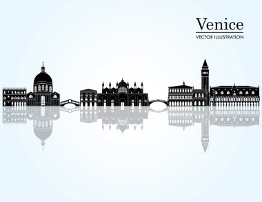 Venedik detaylı manzarası siluet