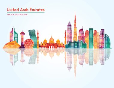 United Arab Emirates skyline silhouette clipart