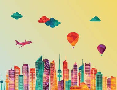 Kuveyt şehir detaylı manzarası