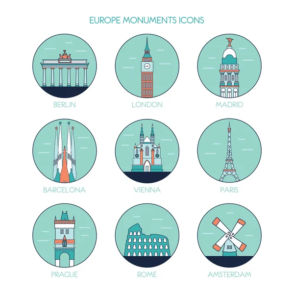 Conjunto de iconos de viajes y turismo — Vector de stock