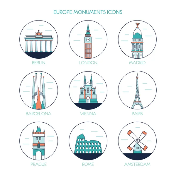 Travel and tourism icons set — Stock Vector