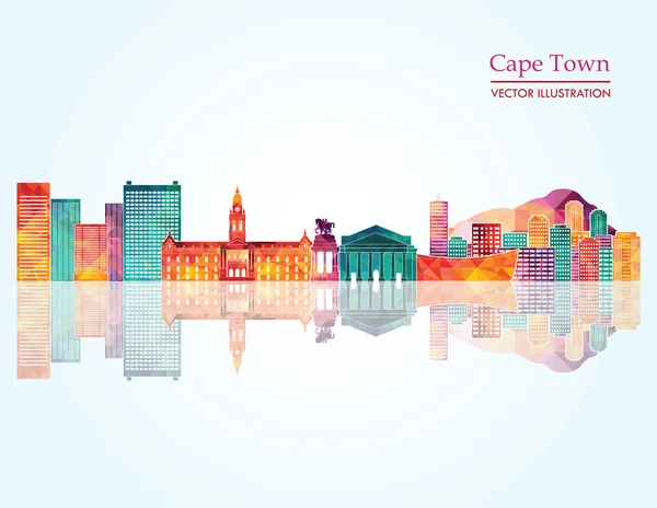 Cape Town Sydafrika skyline — Stock vektor