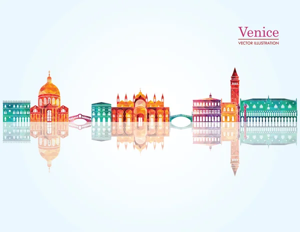 Venecia silueta de horizonte detallada — Vector de stock