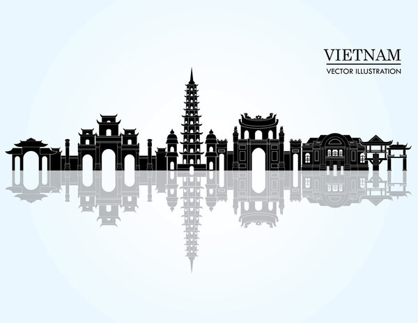 Vietnam detailed skyline