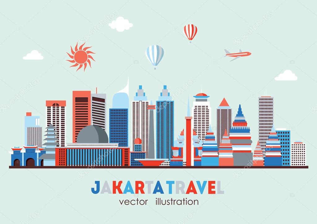 Jakarta detailed skyline