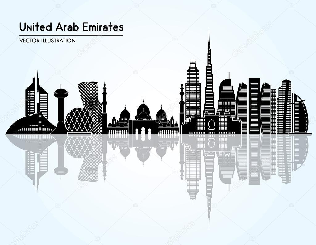 United Arab Emirates skyline silhouette