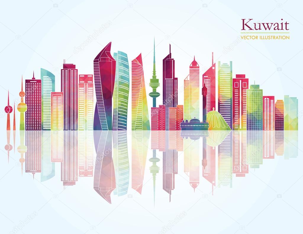 Kuwait City detailed skyline