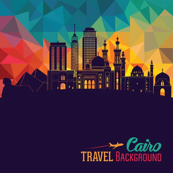 Gedetailleerde skyline van Cairo — Stockvector