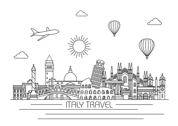 Italia horizonte detallado — Vector de stock