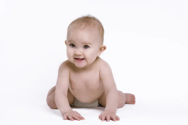 Happy baby in diaper — Stock Photo, Image