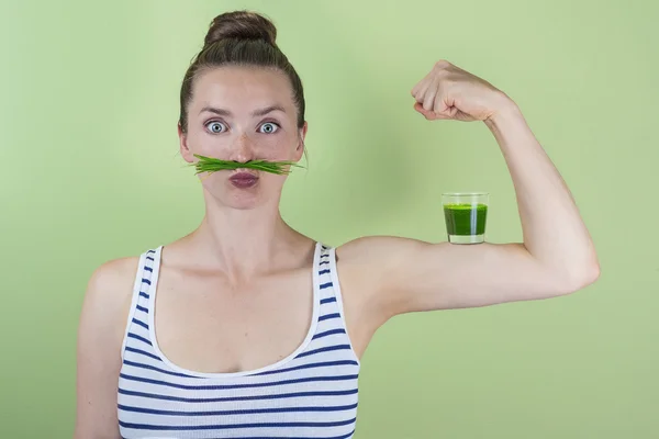 Wheatgrass power! — Stock Photo, Image