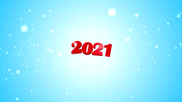 Czerwone Numery 2021 Poruszają Się Losowo Zbliżają Się Niebieskiego Gradientowego — Wideo stockowe