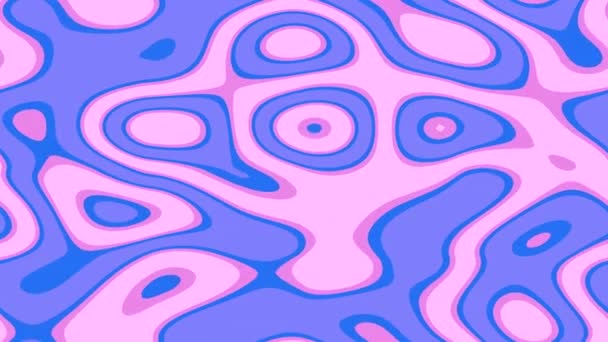 Абстрактный Разноцветный Фон Морфологическими Кругами Падениями Самолете Циклическая Бесшовная Анимация — стоковое видео